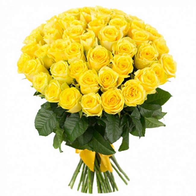 51 роза (желтые) 50см