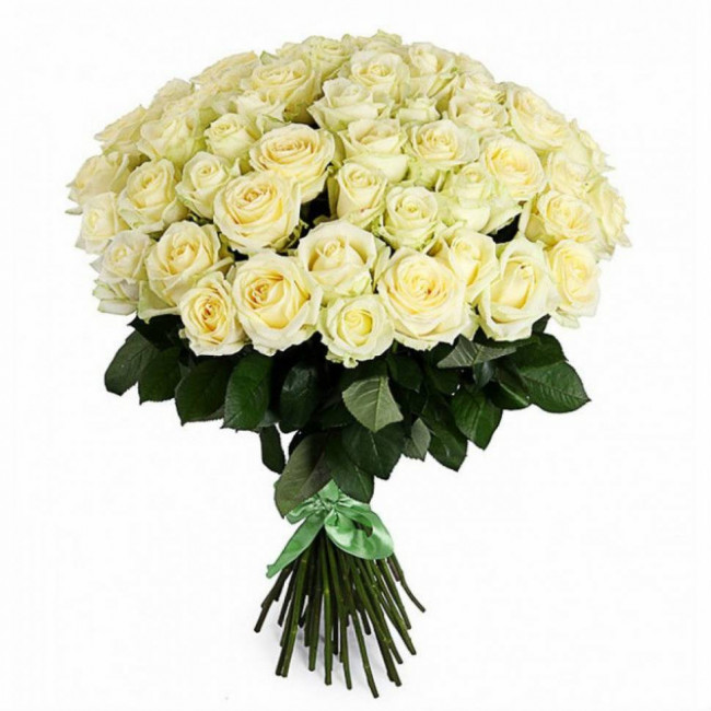 51 роза (белые) 50см